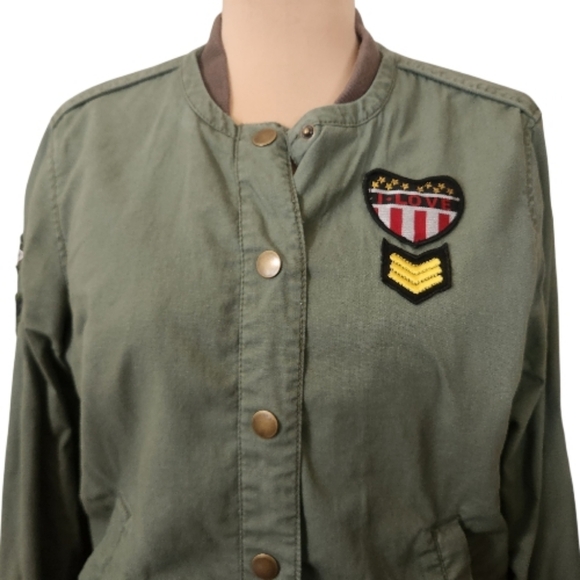 BETHANY MOTA x AEROPOSTALE Green Utility Bomber Jacket - Size L - Picture 4 of 16